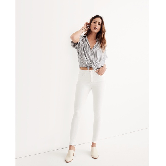 Madewell Denim - Madewell White Mid Rise Skinny Jeans Size 28